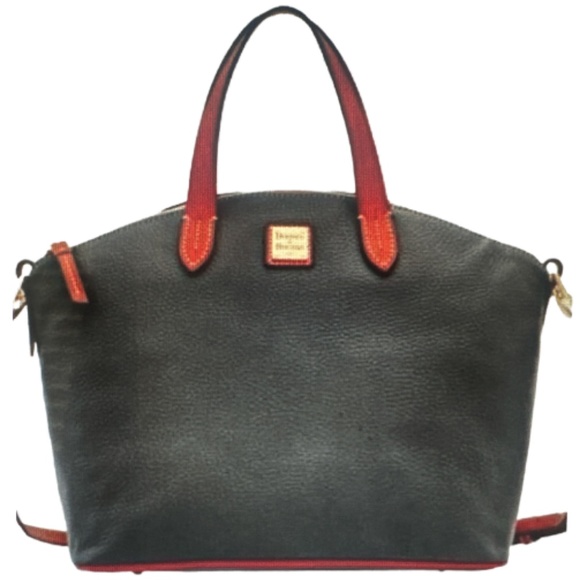 Dooney & Bourke Handbags - Dooney and Bourke pebbled leather black satchel from D&B Store.